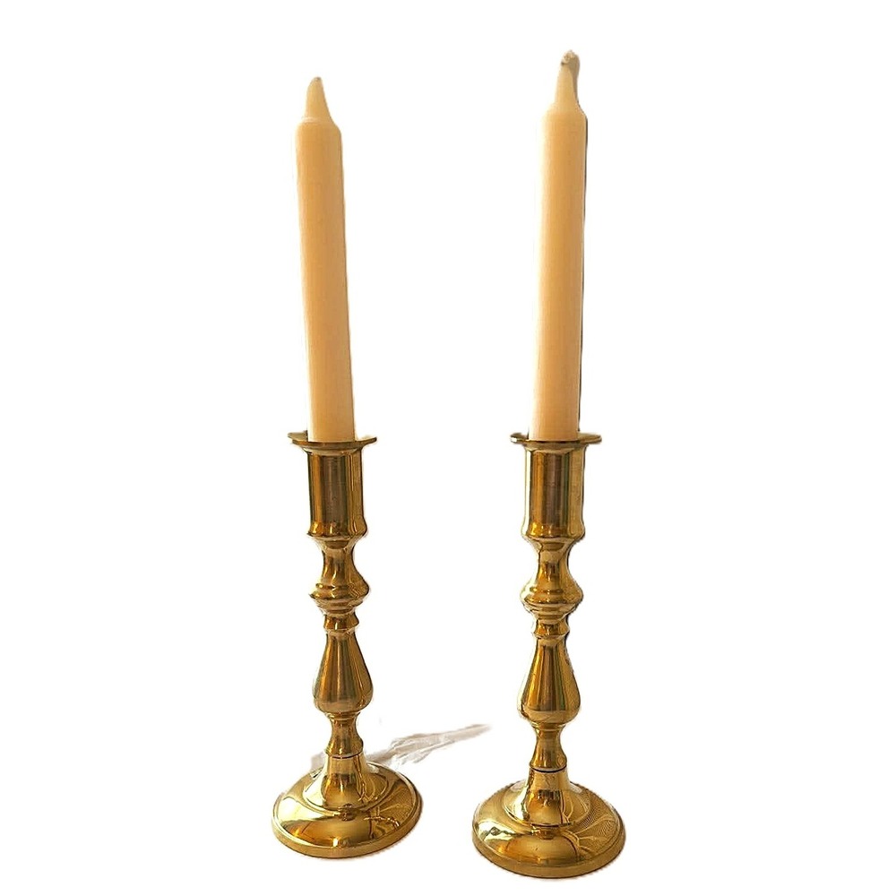 Vintage Brass Candlestick Holder Set 2 Cottagecore Romantic 80s